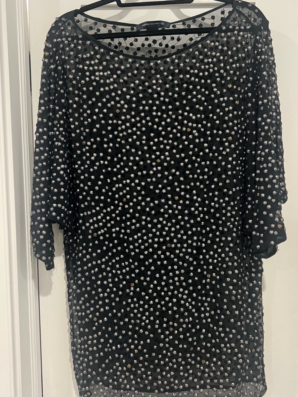 French Connection Black Dress with Silver Studs